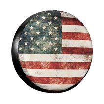 캠핑카 카라반 용품 캠핑 빈티지 국기 예비 타이어 커버 트럭 휠 타이어 보호대 suv 트레일러 rv 트럭 휠 커버 14 15 16 17inch, 하얀, 14인치