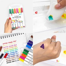 워터 매직 펜세트 12색 아쿠아 DIY 스티커 만들기 12컬러 펜 창의력 미술놀이 다꾸 컬러펜 워터펜, 5000 12색워터매직펜세트