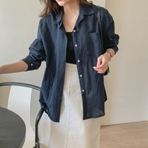 코지 여자 데일리 모던 루즈핏 컬러 긴팔 시원한 린넨 셔츠
