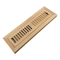 Homewell White Oak 목재 바닥 레지스터 벤트 커버 댐퍼가 있는 플러시 마운트 통풍구 5.1 x 30.5cm(2 x 12인치) 미완성, 2