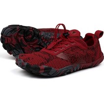 Joomra 베어풋 트레일 러닝화 10 그레이 핑크 41, Red/Knit