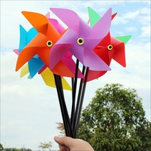 PVC 왕바람개비 만들기 9종 / 어린이 유치원 초등 DIY, 왕바람개비 - 노랑