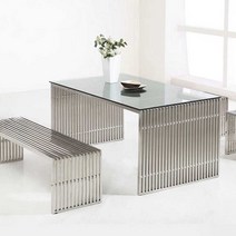 카페 테이블 스테인레스 테이블 인테리어 식탁 벤치 북유럽