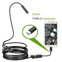 2M 1M 5.5mm 7mm 내시경 카메라 유연한 IP67 방수 검사 안드로이드 PC 노트북용 6led 조정 가능, 03 5.5mm lens TYPE-C_02 1.5m