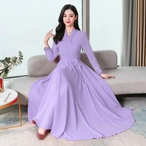HQINT 여성 원피스 가을 봄 겨울 긴팔 반팔 롱원피스 미디원피스 캐주얼 정장원피스 하객원피스 하객룩 빅사이즈 여자 ZB-17825