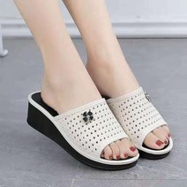 Z3JC 여성 엄마화 통굽 미끄럼방지 비치화 웨지힐 소프트웨지힐 샌들