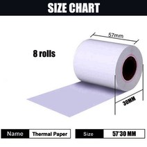 감열지 57x30mm 8 롤 금전 등록기 58mm POS 프린터 10m 긴 모바일 블루투스 Paperang Peripage 미니