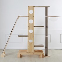 브리스캣 원목캣타워 O타입 (5단 알루미늄폴+해먹+4단보드) 캣타워, CO-PS-그레이