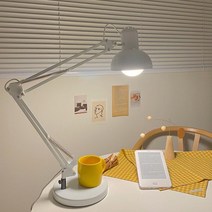 [메가] 제도 집게 책상 스탠드+LED램프, B-집게+받침대+12W하얀빛(램프), 블랙