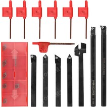 Geevorks 초경 선반용 툴 소형 자작 선반 21PCS 8mm 선삭 선반공구 절삭 바이트 정밀 내마모성 소형 탁상 선반 착색기계 도색용 선반툴 그라인더 선