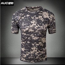 여름 Coolmax 전술 위장 티셔츠 남자 건조 미국 육군 전투 사냥, [02] M, [02] AUC camo