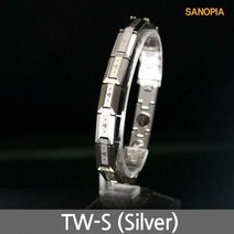 사노피아 게르마늄 텅스텐 팔찌 TW-S (실버), L(20cm/47g) 폭9mm