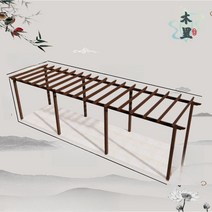 조립식 파고라 원두막 정자 만들기 나무정자 마당, 01. 가로 3m x 세로 1.3m x 높이 2m
