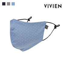 [신세계TV쇼핑]VIVIEN 빨아쓰는 면원단 도트 체크 패션마스크 MK0004, 체크(네이비):FRE