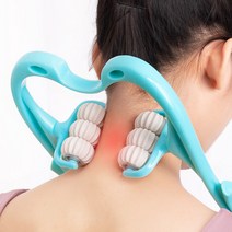 휠 회전 촘촘 돌기 목 어깨 마사지기, 핑크