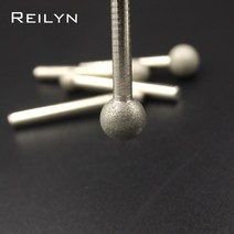 연마재Reilyn라운드 헤드 6mm 볼포인트 그라인딩 에머리 다이아몬드 비트 120 6mm18mm 옥 석재 연마 1 개, 01 120_07 18mm, 01 120_07 18mm