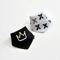 아지 고양이 턱받이 방수턱받이 차량용턱받이 강아지세수 강아지세안보, M-중간, 블랙 크라운 + 그레이 XX