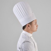 일식 주방장 조리실습용 식당 흰색 쉐프 부직포 한식 잡화 모자 양식 호텔 위생, 원형 중