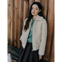 [빈폴레이디스] 아이보리 페이크 퍼 쇼트 아우터 (BF2X39U010)