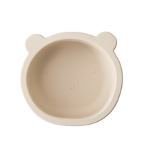 [움바움바] 아기 유아 실리콘 이유식기 밥그릇 흡착 곰돌이 볼, 밀크티, 1개
