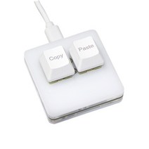 미니 바로 가기 키보드 Ctrl-C 복사 접착제 기계식 스위치 DIY 프로그래밍 가능 OSU 2 키 키패드 블랙 화이, 한개옵션2, 03 WHITE, 03 브라운 스위치