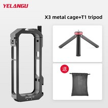 브이로그 카메라YELANGU Insta360 ONE-X3 금속 토끼 케이지 보호 케이스 확장 프레임 1/4 나사 콜드 슈 스, 02 Style 4