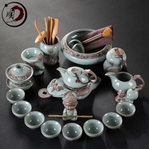중국 전통 찻잔세트 궁푸차 다기세트 보이찻잔 가정용 쿵후다구여요 형요다반 예인반 세트 얼음열도자기 자사차, 01 형요다반