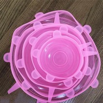 동파방지커버 6/12PCS 실리콘 커버 적응 뚜껑 모자 음식 유니버설 접시 스트레치 캔 주방 액세서리, [02] 12Pcs, 05 pink