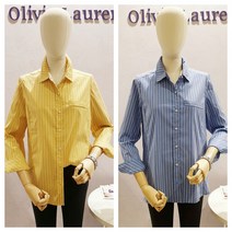 올리비아로렌 세련된 스트라이프 (줄무늬) 루즈핏 남방 셔츠 nc청주점 vocnlwf8251