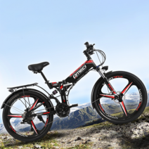 OMECI 접이식 전기산악 자전거 24/26 인치 리튬배터리 오프로드 MTB 남녀 전동, 26인치/ 21단 스포크 휠(화이트)