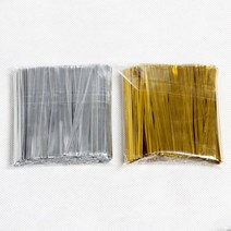 가벼운 팝잇 가방 손잡이 푸시팝 버블 파빗 무한뽁뽁이 100 개/갑 골드/실버 트위스트 타이 와이어 케이크, 01 금