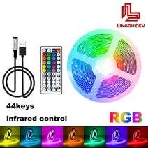 컬러 RGB LED 스트립 조명 룸 장식 TV 백라이트 5v USB 5050 5m 10m 20m 크리스마스 하우스, 02 waterproof_01 1m, 03 IR 44keys