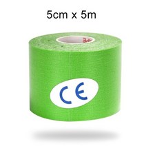 WorthWhile Kinesiology Tape 운동 회복 탄성 테이프 Kneepad 근육 통증 릴리프 무릎 패드 체육관 피트니스 붕대 지원, 12 5X500 Green
