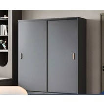 모던 스타일 옷장 슬라이딩 미닫이 도어 공간 우수, 80CM 옷장-라이트 럭셔리 그레이 문 2개