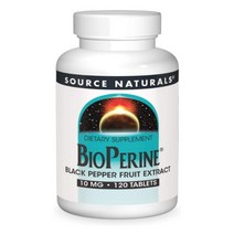 Source Naturals 소스 네츄럴 BioPerine 바이오페린 10mg 120정 2개묶음 Calcium piperine 피페린 함유