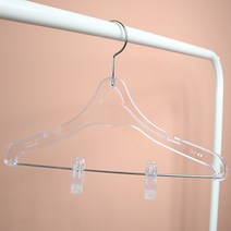 씨인크 플라스틱 투명 옷가게 옷걸이 10개 디피용 여성 남성 아동 집게, 투명바 집게 옷걸이 대
