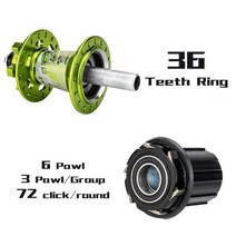 ZTTO-MTB 자전거 허브 DR290 32 홀 6 폴 시스템 HG XD MS 쓰루 액슬 퀵 릴리스 전방 후방 15x100 12x142 디스크 브레이크, 16 MS Green