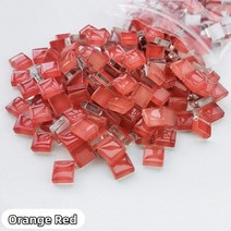 공예 취미 모자이크 재료 4oz/114g(약 115pcs) 1cm/0.39in 정사각형 유리 타일 4mm/0.16in 두께 DIY 만들기, 4oz-114g, Orange Red