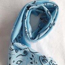 반다나 페이즐리 등산 스포츠 면 손수건, (50cm)스카이블루