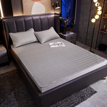 어싱 접지 매트 패드 라텍스 매트리스 매트 패드 킹 퀸 풀 더블 사이즈 아이스 쿨 침대 시트 여름 수면 침구 솔리드 컬러 커버, 150x200cm, 04 Gray