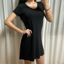 셀러허브 패션 러브율 노브라 티 티셔츠 캡 내장 원피스 홈웨어 반팔