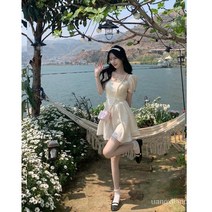 퍼프 소매 포인트 키작녀 스타일 미니 롱 기장 러블리 원피스