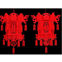 JINGHENG결혼기념 홍등 주마등 중국전통 새해장식 샹들리에, 골드바 [화구복] 중간 사이즈