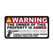 롱핀스티커 오리발스티커 시트형 이 속성의 소유자는 무장 자동차 스티커 경고 데칼 액세서리 PVC 장식 방수 15x8cm, [01] Warning - 01, [01] 15 x 8 cm