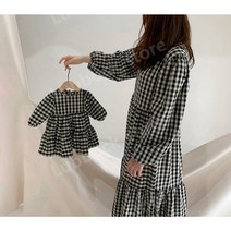 봄 가을 원피스 엄마랑 아기랑 딸 시밀러 가족의상 커플룩 패밀리룩