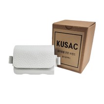 KUSAC 소가죽 골프 볼 케이스 공 주머니 파우치, 화이트