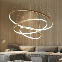 모던한 LED 천장 샹들리에 가정용 실내 조명 빌라 거실 침실 식당, Golden, 2Ring 60 80CM, Warm white