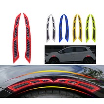 피트인 휀다 리플렉터 반사 스티커 카본 자동차 에폭시 고휘도 차량용, 3구휀다반사스티커(레드)