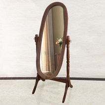 원목 앤티크 라운드 원형 현관 스탠드 전신거울, 앤티크전신거울, -, 3.월넛