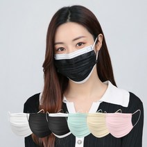 힐타임 투와이어 비말차단 마스크 블랙투톤, 50개입, 1개, 블랙 투톤